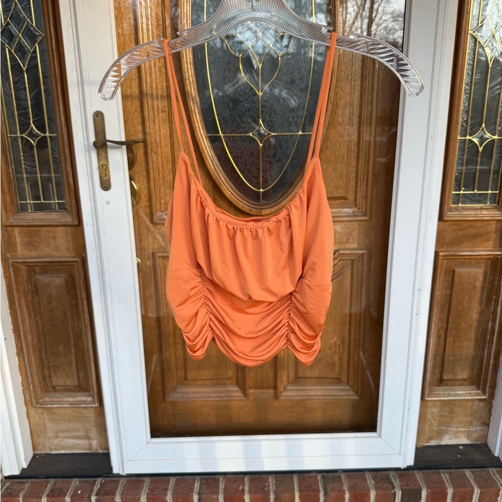 Chic Orange Gathered Camisole